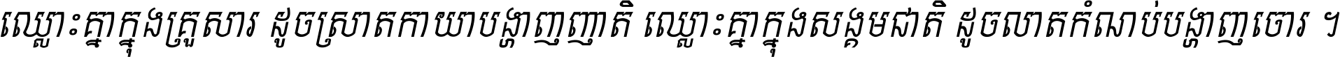 Kh TbaungKhmum Thmey Plus Italic
